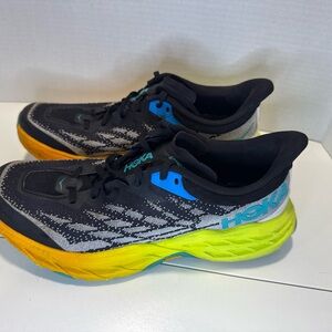 Hoka Men's “Speedgoat 5” Athletic Shoes - Black, Blue, Yellow